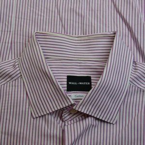 Wall+Water  White Purple Striped Spread shirt